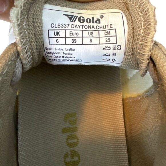Gola Daytona Chute Womens Sneakers Size 8 US / 39 EU Beige & White Leather/Texti - Picture 5 of 6